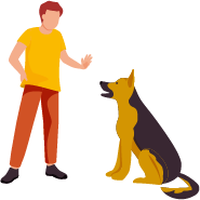 Illustration d'un chien au travail