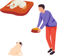 Illustration de l'accueil d'un chien à la maison